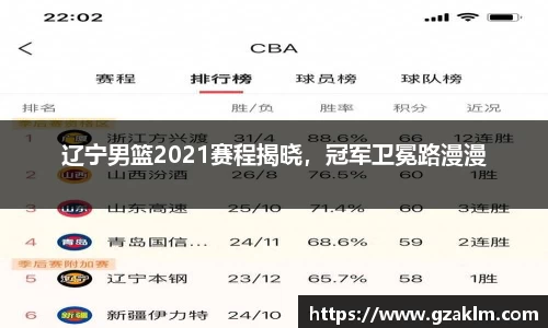 辽宁男篮2021赛程揭晓，冠军卫冕路漫漫